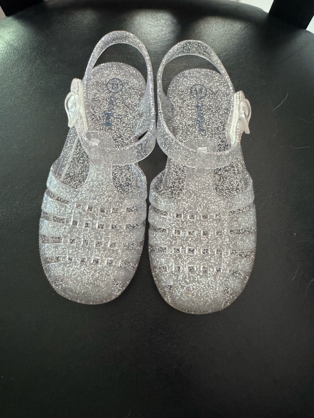 Glitter Jelly Sandals for kids - Clear Sparkle size 11